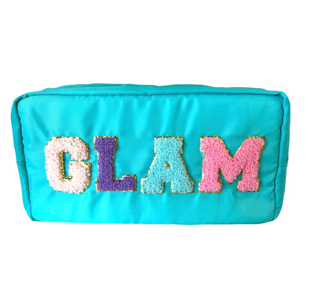 OakridgeStores.com | Mavi Bandz - Varsity Glam - Nylon Cosmetic Bag with Gold Zipper, Teal - 8106 816945026735