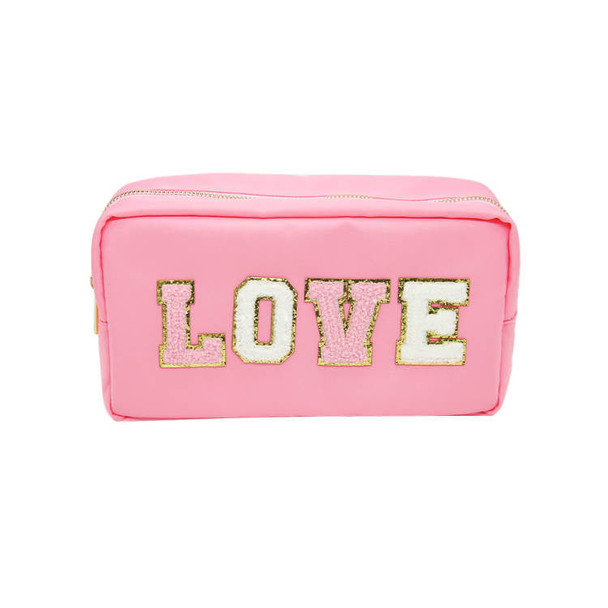 OakridgeStores.com | Mavi Bandz - Varsity Love - Pink Nylon Zipper Bag with Letterman Patch - 8126 816945027206