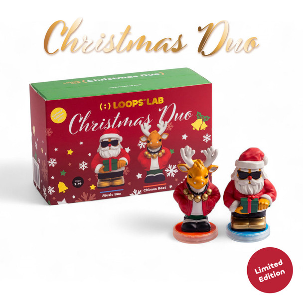 OakridgeStores.com | Loops Lab - Santa + Deer Playing Jingle Bells - Holiday Music Figurines for Loops Stage - LPS-D-JBS 7290020007704