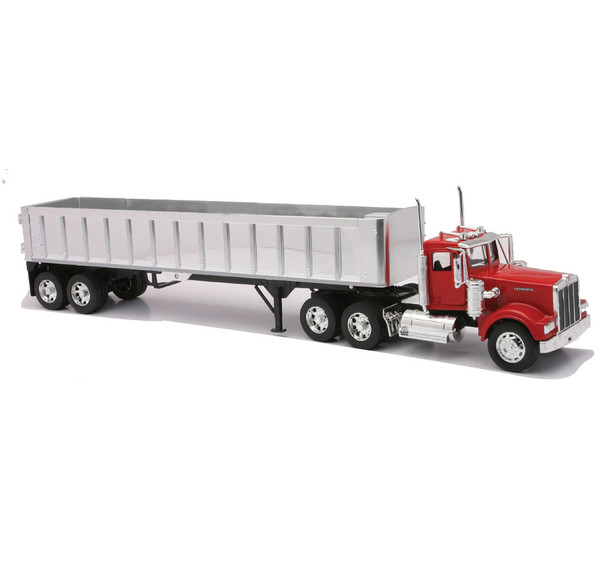 OakridgeStores.com | NewRay - 1/32 Kenworth W900 w/ Frameless Dump Trailer - Openable Door - Diecast Model - 13773 093577137736