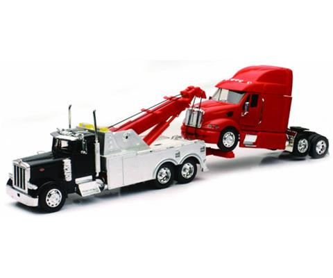 OakridgeStores.com | NewRay - 1/32 - Peterbilt 379 Tow Truck Hauling Semi Tractor (Cab Only) - Diecast Model Truck - SS-12053 093577120530