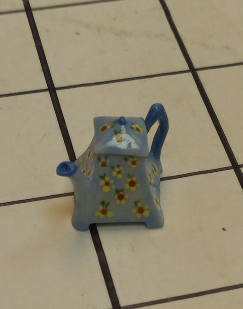 OakridgeStores.com | RESALE SHOP - Unbranded 1/12 Blue w Yellow Flower Tea Pot - BOST-BWYTEA-LN7510