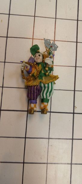 OakridgeStores.com | RESALE SHOP - Handmade 1:12 Mardi-Gra Jester Doll - 3" tall - BOST-JESTER-LN7496