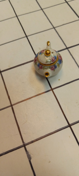 OakridgeStores.com | RESALE SHOP - Vintage Minature Porcelain Tea Pot 1:12 Scale By English RM -Floral Design - BOST-T3-LN7523