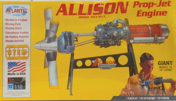 OakridgeStores.com | RESALE SHOP - Atlantis 1:10 Allison Model 501-D13 Prop-Jet Engine Plastic Model Kit #H1551 - BREV-H1551-NS8393 CNSG850002740288