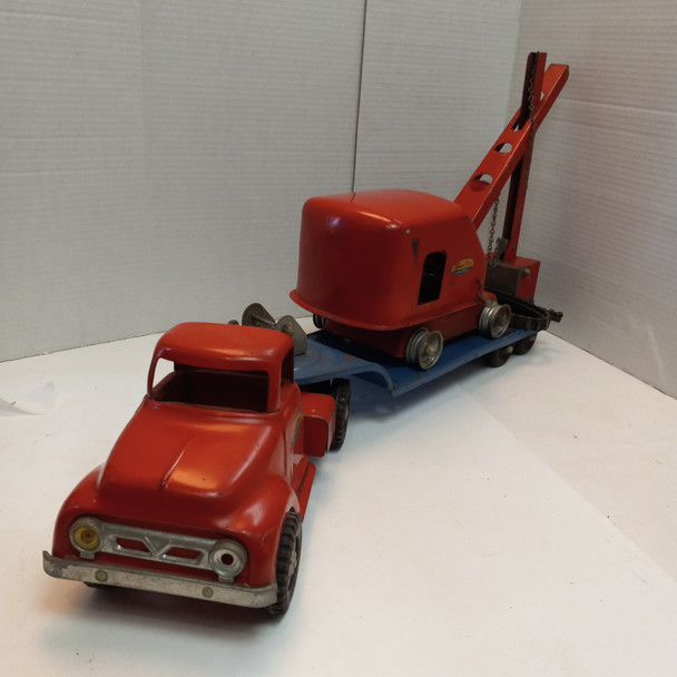 OakridgeStores.com | RESALE SHOP - VTG 50's Tonka Truck & Low Boy Trailer with No. 50 Steam Shovel - JOKZ-50-U7403