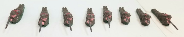 OakridgeStores.com | RESALE SHOP - VTG Lot of 8 Machine Gunner On Stomach Lead Figurine 3" long - LRBR-8GUNNER-U7590