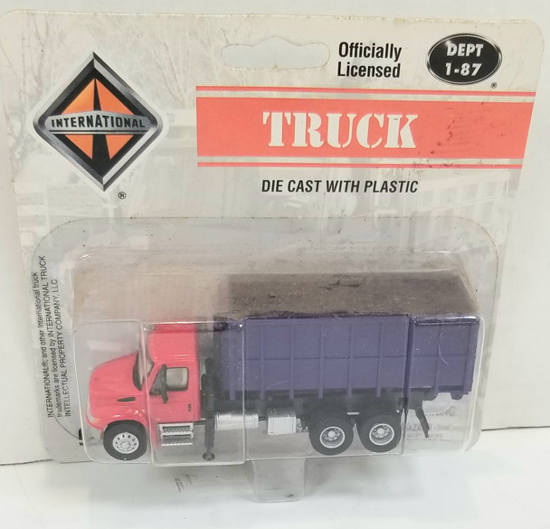 OakridgeStores.com | RESALE SHOP - Boley HO International Red and Purple Roll-Off Truck with Dumpster # 4128-12 - PAER-4128-12-NS7792 CNSG084495412814
