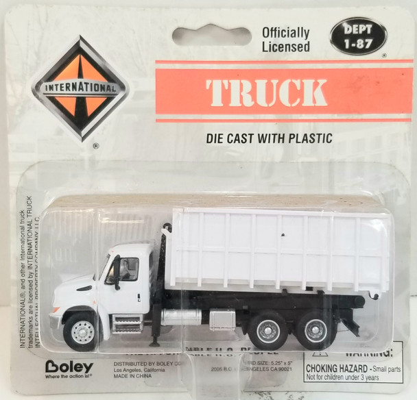 OakridgeStores.com | RESALE SHOP - Boley International White Truck White Roll-Off Truck/ Dumpster #4128-77 HO Scale - PAER-4128-77-NS7799