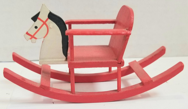 OakridgeStores.com | RESALE SHOP - Germany Wooden Rocking Horse For Dollhouse 1:12 - RUMA-HORSE-LN7202