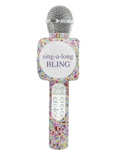 OakridgeStores.com | Wireless Express - Sing-Along Bling Bluetooth Karaoke Microphone - LED Lights, Voice Effects, Built-In Speaker - SABCONF 850030392879