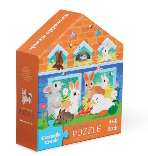 OakridgeStores.com | Crocodile Creek - "Bunny House" - 50 Piece Puzzle - 41625 732396416256