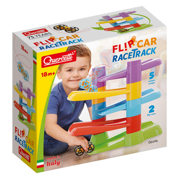 OakridgeStores.com | Quercetti - Flip Car Race Track - Stacking Ramp Toy Playset for Ages 18 months+ - 6496 8007905064962