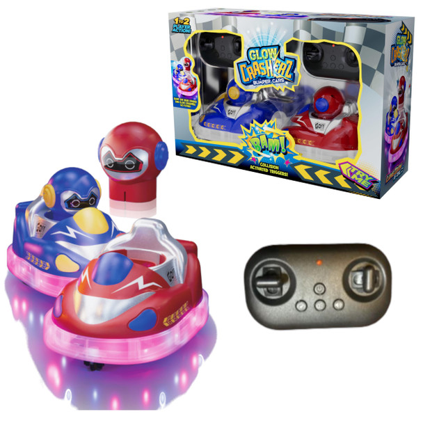 OakridgeStores.com | Odyssey Toys - Glow Crasherz RC Bumper Cars - 2-Player Light-Up Set w/ Ejecting Drivers for Ages 6+ - ODY-06LZ 850040302790