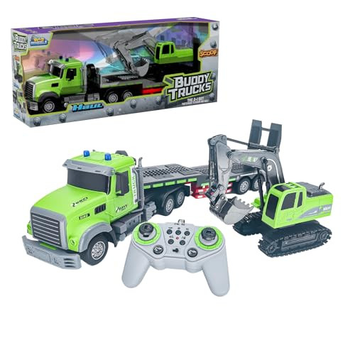 OakridgeStores.com | Odyssey Toys - Buddy Truck Scoop and Haul - 2-in-1 RC Hauler & Excavator Set w/ Lights & Sounds for Ages 6+ - ODY-8809 850040302721