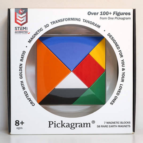 OakridgeStores.com | PICKAGRAM - Pickagram Tangram 3D Magnetic Puzzle - STEM Certified Magnetic Fidget Puzzle for All Ages, Random Mix - P1SMX-001W 00850047498083