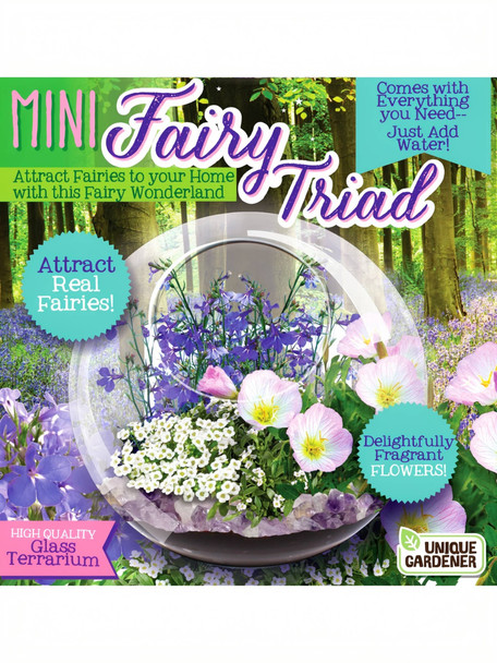 OakridgeStores.com | Toys By Nature - Mini Fairy Triad - Glass Terrarium Growing Kit w/ Seeds & Stones - OGMF-201 810003402011