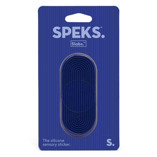 OakridgeStores.com | Speks - Slabs Silicone Sensory Sticker - Groove Texture, Blue - SLABSTABGROOVEBLUE 810203790451