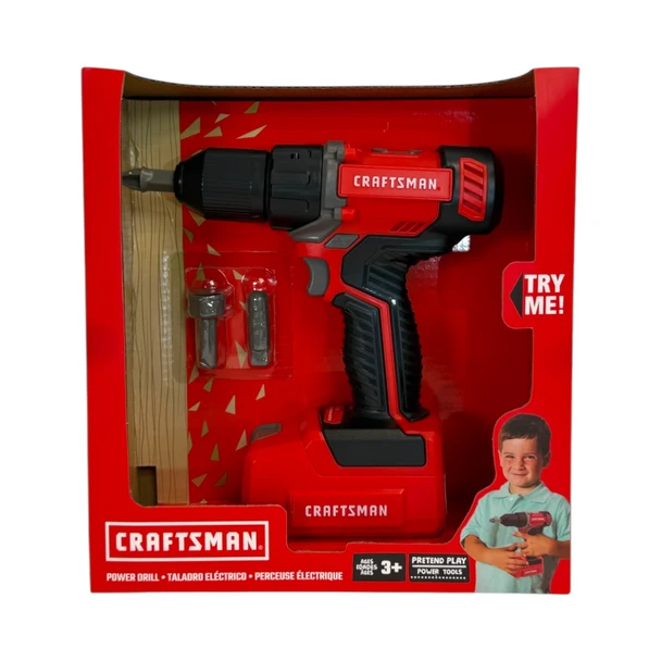 OakridgeStores.com | Toysmith - Craftsman Battery Operated Power Drill - Pretend Tool with Lights & Sounds, STEM Role Play - 20738LW 810093985258