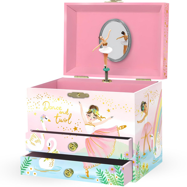 OakridgeStores.com | US Toys - Ballerina Musical Jewelry Box 2-Drawer - Spinning Ballerina, Keepsake Storage for Ages 3+ - GHB1402 5065015790105