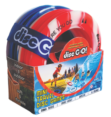 Disc GO! - Red White Blue 9 Disc Game Pack - Mini Silicone Disc Toss Game - OG-RWB