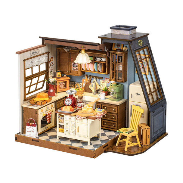 OakridgeStores.com | ROBOTIME - Baking Kitchen - DIY Miniature House Kit - 1:18 Scale Dollhouse Miniature - DG172 6946785123821