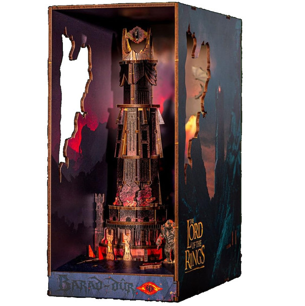 OakridgeStores.com | Revell - Lord of the Rings Barad-Dur - Wooden 3D Book Nook Kit with LED - for All Scales Dollhouse Miniature - 005379096 840306905377