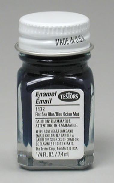 TESTORS - 1172 Flat Sea Blue 1/4 oz. Enamel Paint 075611117201