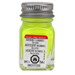TESTORS - 1177 Yellow Fluorescent 1/4 oz. Enamel Paint 075611117706