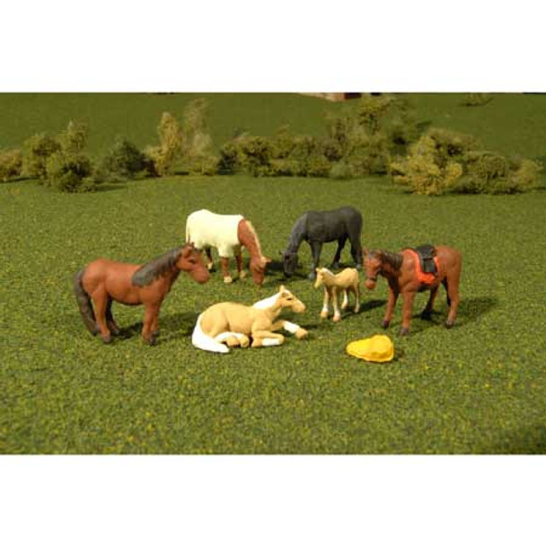 BACHMANN - O Scale Horses (6) (33169) 022899331690