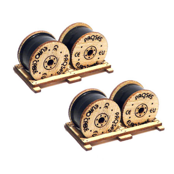 BACHMANN - HO Scale Cable Drums - Train Car Loads (2) (39108) 022899391083