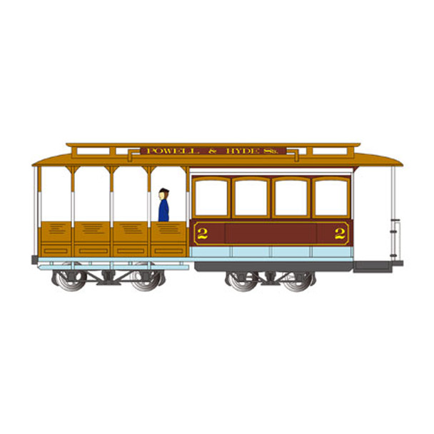 BACHMANN - HO Scale Cable Car Maroon & Tan (60537) 022899605371