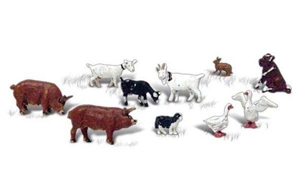 WOODLAND SCENICS - N Barnyard Animals - Train Figures (N Scale) (A2202) 724771022022