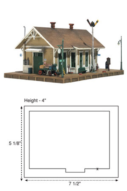 WOODLAND SCENICS - HO Scale Built Up Danbury Depot Assembled Plastic Model Building (BR5023) 724771050230