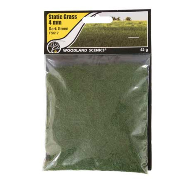 WOODLAND SCENICS - Static Grass Dark Green 4mm - (FS617) 724771006176