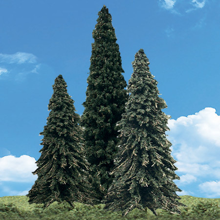 WOODLAND SCENICS - Classic Trees - Forever Green 7-8" (3 pack of scale miniature trees) (TR3573) 724771035732