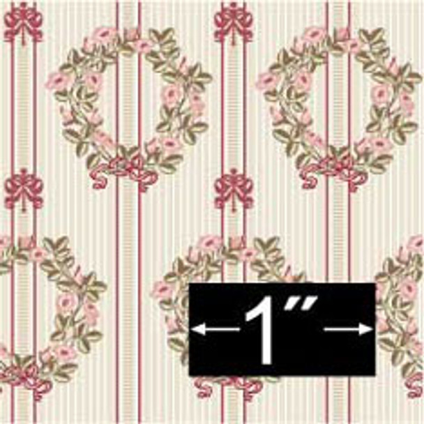 BRODNAX PRINTS - 1 Inch Scale Dollhouse Miniature - Wallpaper: Rambler Rose - PACK OF 3 SHEETS (BP1ED110R)