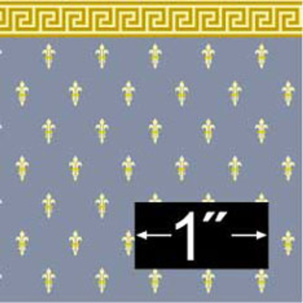 BRODNAX PRINTS - 1 Inch Scale Dollhouse Miniature - Wallpaper: Napoleon - PACK OF 3 SHEETS (BP1NE101)