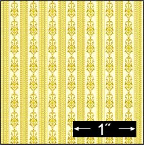 BRODNAX PRINTS - Half Scale (1/2" Scale) Dollhouse Miniature - Wallpaper: Palais - PACK OF 3 SHEETS (BPHNE107)