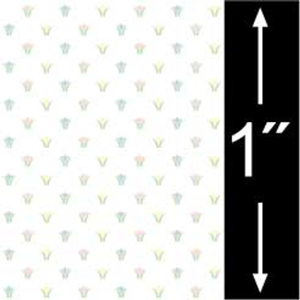 BRODNAX PRINTS - Quarter Inch Scale (1/4" Scale) Dollhouse Miniature - Wallpaper: Tulips - PACK OF 3 SHEETS (BPQCH201)