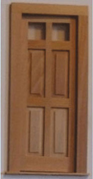 ALESSIO - 1" Scale Front 4 Raised Panel Door 2 glass Dollhouse Miniature (458)