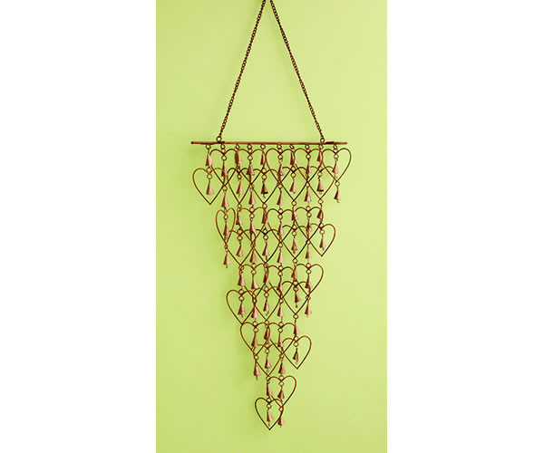 ANCIENT GRAFFITI - Flamed Shimmering Bells with Hearts Wind Chime (ANCIENTAG1426) 638071785917