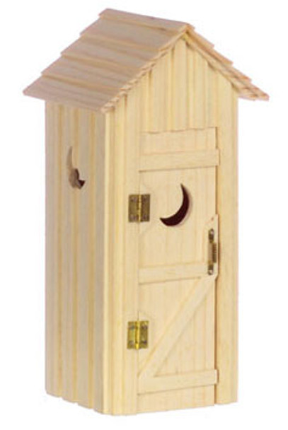 AZTEC - 1 Inch Scale Dollhouse Miniature - Single Seater Outhouse (AZD2504) 717425525048