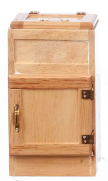 AZTEC - Furniture 2-Door Ice Box, Oak - 1 Inch Scale Dollhouse Miniature (D2686) 717425026866