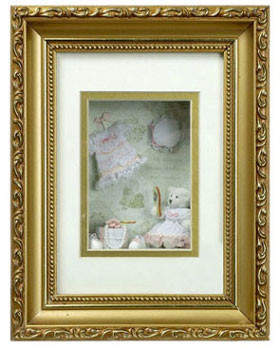 AZTEC - Bear With Clothes Shadowbox - 1 Inch Scale Dollhouse Miniature (G4821) 717425648211