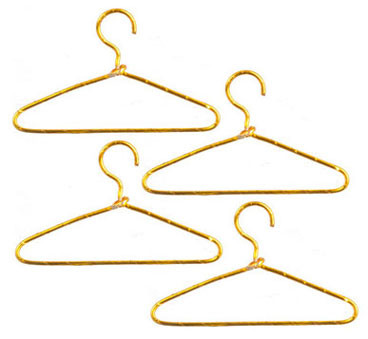 AZTEC - Gold Wire Hangers, 4 pieces - 1 Inch Scale Dollhouse Miniature (G7245)
