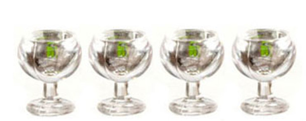 AZTEC - 1/2 Scale Wine Glasses, Set of 4 - 1/2 Inch Scale Dollhouse Miniature (G7272)