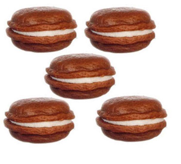 AZTEC - Chocolate Macarons- 5 pieces - 1 Inch Scale Dollhouse Miniature (G8394) 717425883940