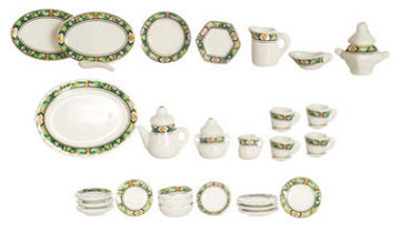 AZTEC - 1 Inch Scale Dollhouse Miniature - Tea Set 35 Pcs (AZG8476)