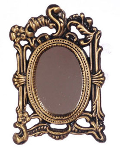 AZTEC - 1 Inch Scale Dollhouse Miniature - Floral Antique Brass Mirror (AZS8428) 717425684288